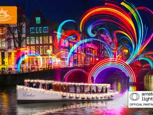 Rondvaart (75 min) + evt. onbeperkt drank tijdens Amsterdam Light Festival
