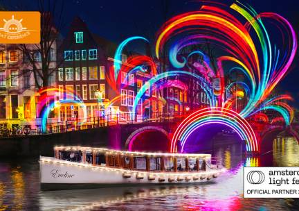 Rondvaart (75 min) + evt. onbeperkt drank tijdens Amsterdam Light Festival