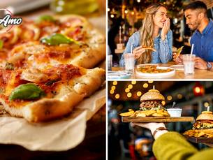 Pizza, pasta, kipburger, wrap of schotel naar keuze voor dine-in of afhaal