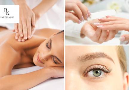Manicure-, wimper- of wenkbrauwbehandeling of ontspanningsmassage (60 min)