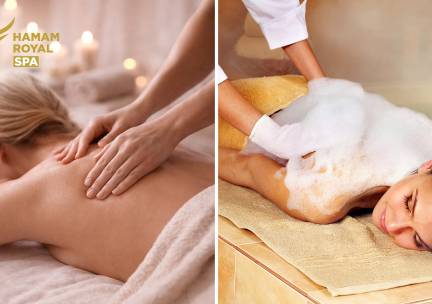 Hamam of massage naar keuze (30 of 60 min.) + Finse sauna en meer (2 uur)