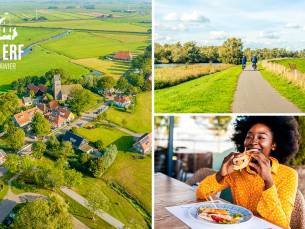 Wandel- of fietsarrangement incl. koffie/thee, gebak en 12-uurtje of 2-gangen keuzelunch
