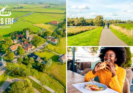 Wandel- of fietsarrangement incl. koffie/thee, gebak en 12-uurtje of 2-gangen keuzelunch