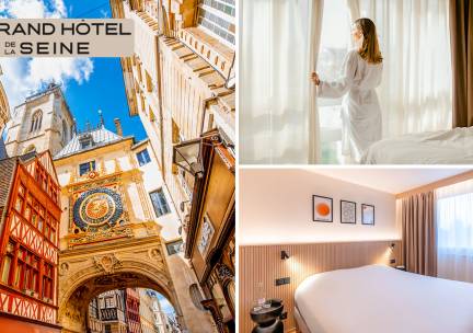 Overnachting voor 2 + ontbijt + welkomstcocktails + late check-out in Rouen