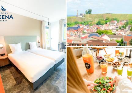 Overnachting voor 2 + ontbijt + glas champagne + late check-out in Reims