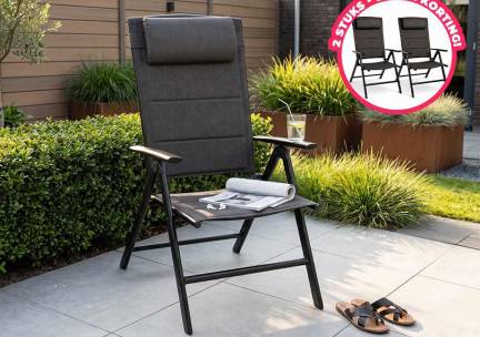 Tuinstoel Verstelbaar Luxe Model Luma - Met Ventilerende Comfort Zitting! ...