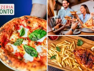 Pizza naar keuze (32 cm) of halve kip + rijst of patat + salade in Den Haag