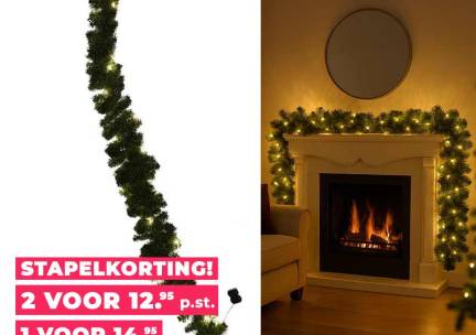 Kerst Guirlande Met LED Lichtjes - Warme Sfeer Voor Binnen En Buiten! ...