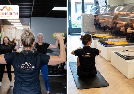 Sporten in warmtecabine (30 min), 5 groepslessen (60 min) of suikerchallenge + coaching