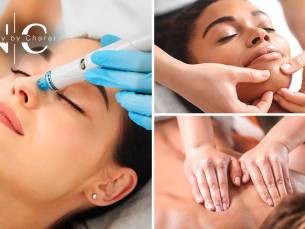 Hydrofacial + gezichts-, nek- en schoudermassage (55 min)