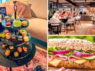 Warme drank + gebak of lunch met soep + smoothie of high tea