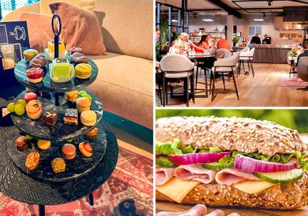Warme drank + gebak of lunch met soep + smoothie of high tea