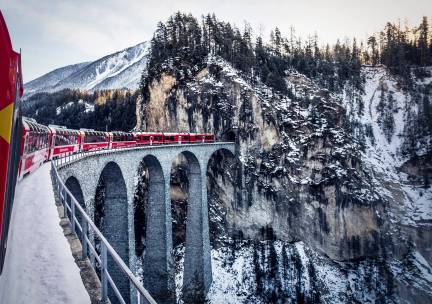 Winter met de Glacier- en Bernina Express