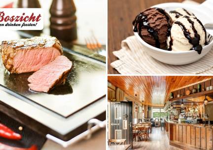 All-You-Can-eat tafelgrillen en evt. drinken + dessert (2,5 uur) bij Dinercafé Boszicht Hooghalen