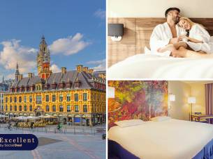 Overnachting voor 2 + ontbijt + late check-out nabij Lille