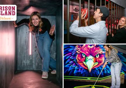 Prison Island (1,5 of 2 uur) + bittergarnituur + evt. Glow Minigolf