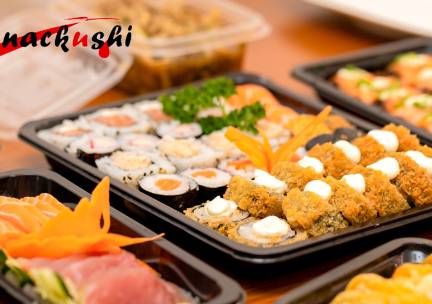 Sushibox naar keuze (24, 64 of 102 stuks) voor afhaal bij Snackushi