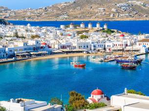 Eilandhoppen naar Mykonos en Santorini