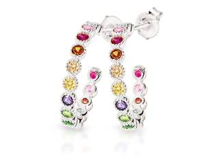 Zirkonia Ohrringe Rainbow Silber 925