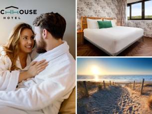 Luxe overnachting voor 2 + ontbijt + koffie met gebak aan zee