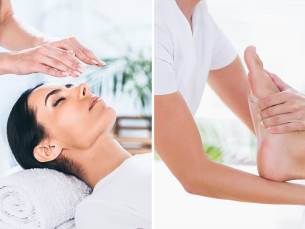 Reikibehandeling + voetmassage (60 min) + evt. yoga, klanksessie of meditatie