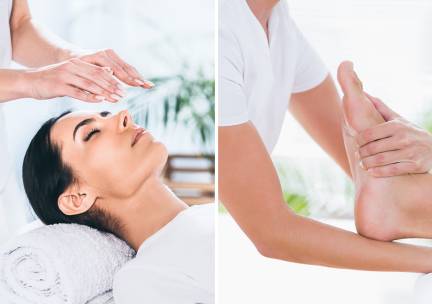 Reikibehandeling + voetmassage (60 min) + evt. yoga, klanksessie of meditatie