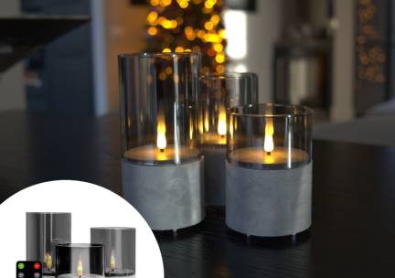 FlinQ Oplaadbare LED Kaarsen met Steenlook