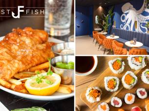 Fish & chips voor afhaal of dine-in of visproeverij voor dine-in bij Just Fish in hartje Delft