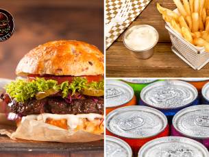 Burger naar keuze + friet + drankje naar keuze