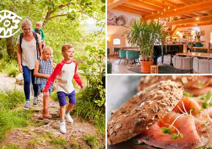 Wandelarrangement + 2-gangenlunch + warme drank + gebak