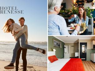 2 of 3 overnachtingen voor 2 + ontbijt + fles wijn aan zee bij Hotel Renesse