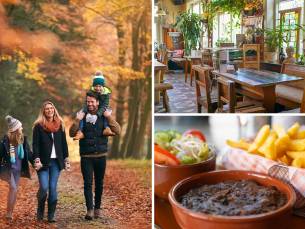 Zoervleisj-wandeling + soep + zoervleisj-plateau met friet en salade bij Herberg Thijssen