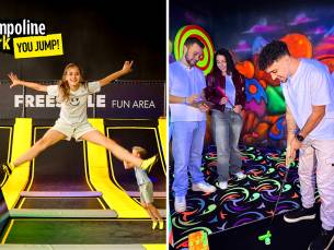 Trampolinespringen (60 min) + 18 holes GlowGolf