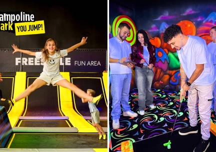 Trampolinespringen (60 min) + 18 holes GlowGolf