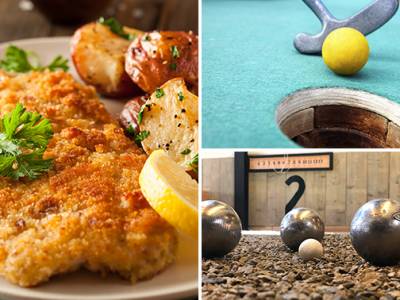 Minigolf + jeu de boules + hoofdgerecht naar keuze