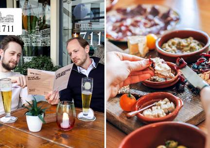 Luxe bierproeverij met 5 bieren + bijpassende tapasplank