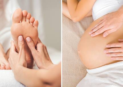 Voetreflexbehandeling (45 min) of zwangerschapsmassage (60 min)