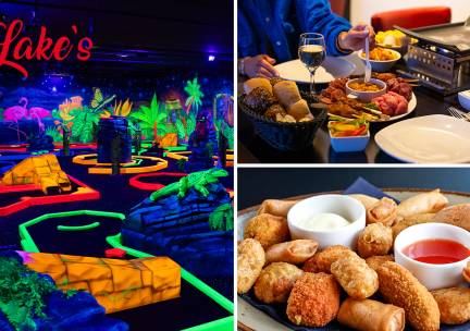 18 holes Crazy-Golf + tafelgrillen of borrelgarnituur