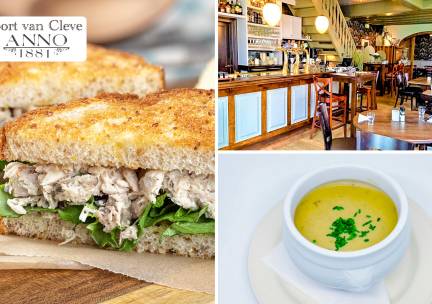 2- of 3-gangen keuzelunch bij EetcafÃ© Poort van Cleve in hartje Grave