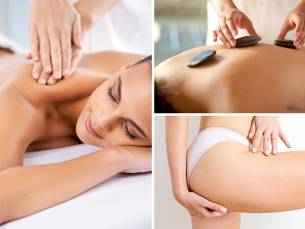 Hotstone- of ontspanningsmassage (60 min) of Inkless Stretch Mark Therapy-behandeling