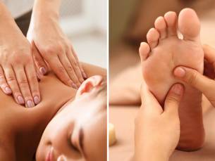 Ontspanningsmassage (45 tot 60 min) en/of voetreflexzonebehandeling (40 min)