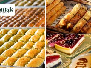 Cheesecake, baklava of bÃ¶rek + drankje OF waardebon