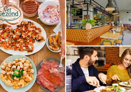 3-gangen shared dining-diner bij Vet Gezond