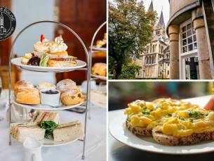 3-gangen high tea + jus d'orange (2 uur) bij Brasserie Ãglise
