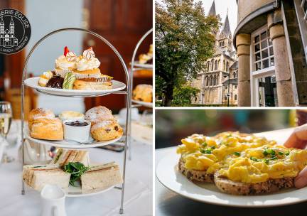 3-gangen high tea + jus d'orange (2 uur) bij Brasserie Ãglise