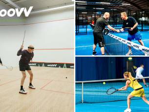 Padel, squash of tennis (2-4 pers.) + materiaal