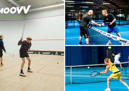 Padel, squash of tennis (2-4 pers.) + materiaal