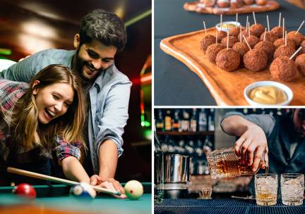 Poolen of snookeren (1 of 2 uur) voor 2 tot 4 pers. + bittergarnituur