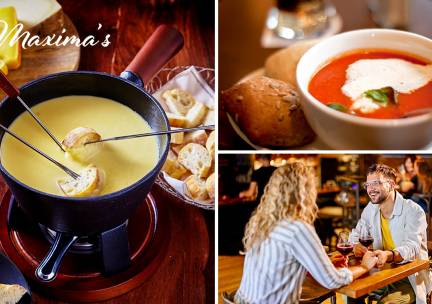 Kaasfondue met soep of nagerecht bij Maximaâs
