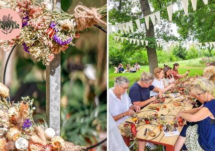 Workshop bloemenkrans maken (1,5 uur) + koffie of thee + lekkernij